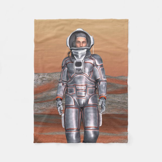Astronaut Mars - Weltraumforscher auf einem außeri Fleecedecke (Vorderseite)