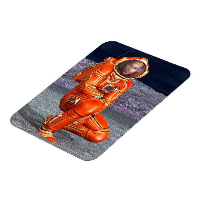Astronaut Mars Weltraumforscher auf einem außerird Magnet (Linke Seite)