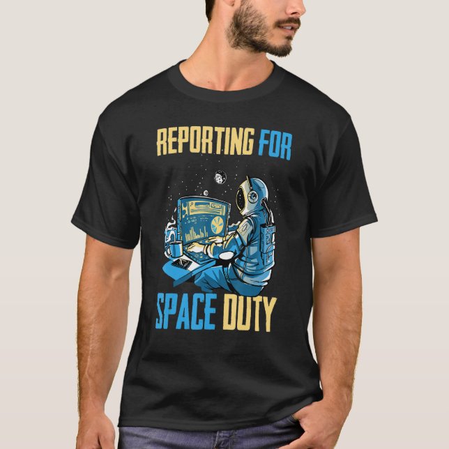 Astronaut meldet den Kaffee Sp T-Shirt (Vorderseite)