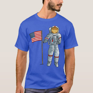 Astronaut mit American Flag Space Moon USA T-Shirt
