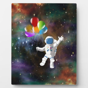 Astronaut mit Balloons Fotoplatte