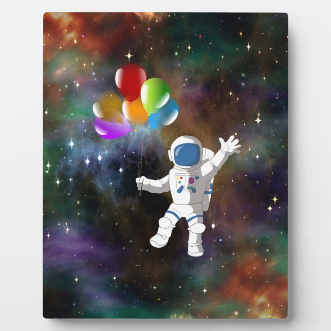 Astronaut mit Balloons Fotoplatte (Vorderseite)