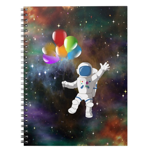 Astronaut mit Balloons Notizblock (Vorderseite)