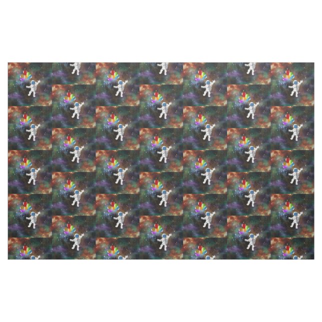 Astronaut mit Balloons Stoff (Fat Quarter (45,7 x 55,9 cm))