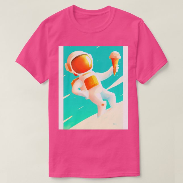 Astronaut mit Eiscreme 1 T-Shirt (Design vorne)