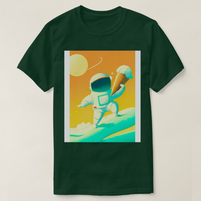 Astronaut mit Eiscreme 2 T-Shirt (Design vorne)