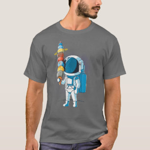 Astronaut mit Eiscreme im Weltraumholz Bal T-Shirt