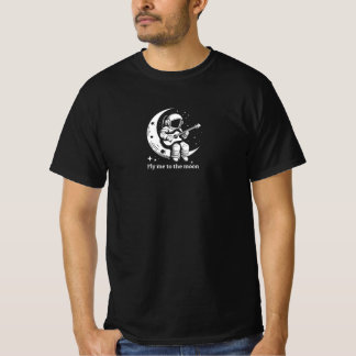 Astronaut mit Gitarre auf dem Mond, Gesang T-Shirt