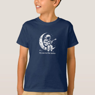 Astronaut mit Gitarre auf dem Mond, Gesang T-Shirt