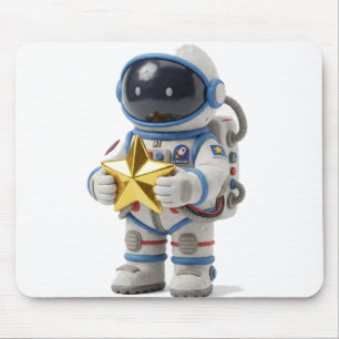 Astronaut mit goldenem Stern-Mauspad Mousepad