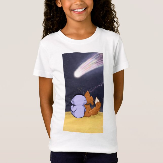 Astronaut mit Hund Blick auf den Kometen T-Shirt (Vorderseite)