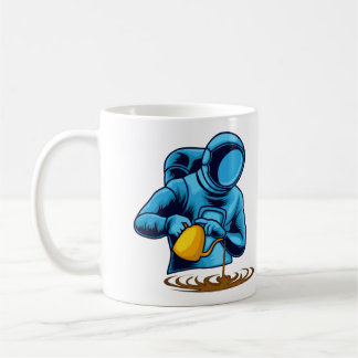 Astronaut mit Kaffee Barista Kaffeetasse