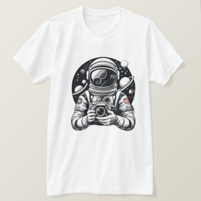 Astronaut mit Kamera T-Shirt (Design vorne)
