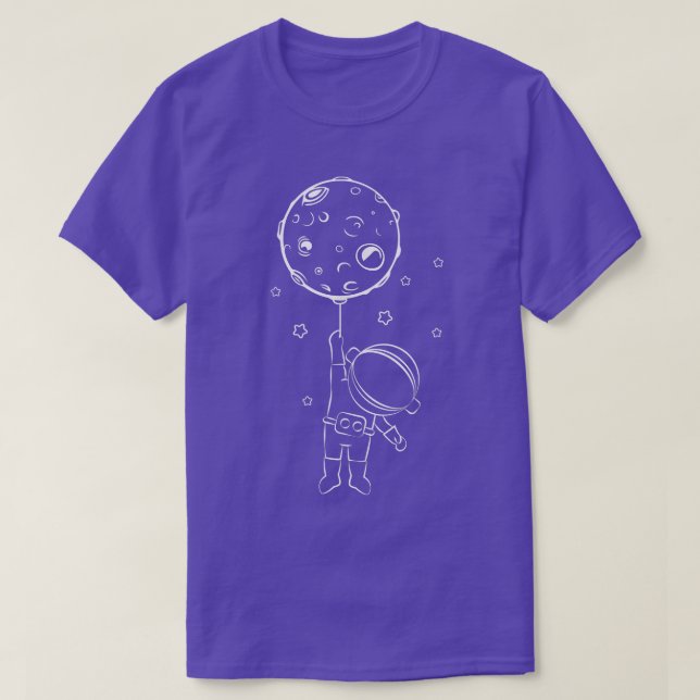 Astronaut mit Mondballon Kinder Niedlichen Astrona T-Shirt (Design vorne)