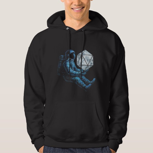 Astronaut mit Mondwürfel Hoodie (Vorderseite)