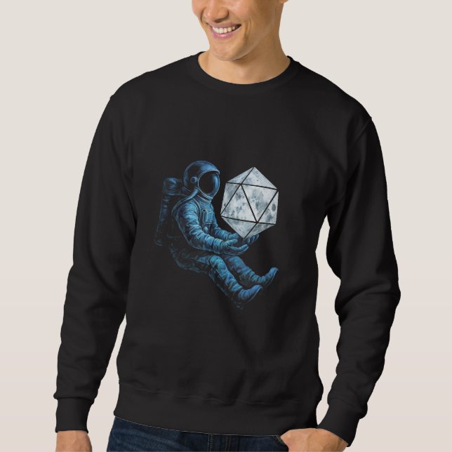 Astronaut mit Mondwürfel Sweatshirt (Vorderseite)