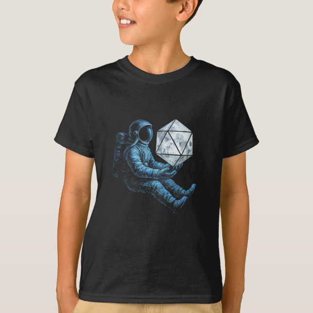 Astronaut mit Mondwürfel T-Shirt (Vorderseite)