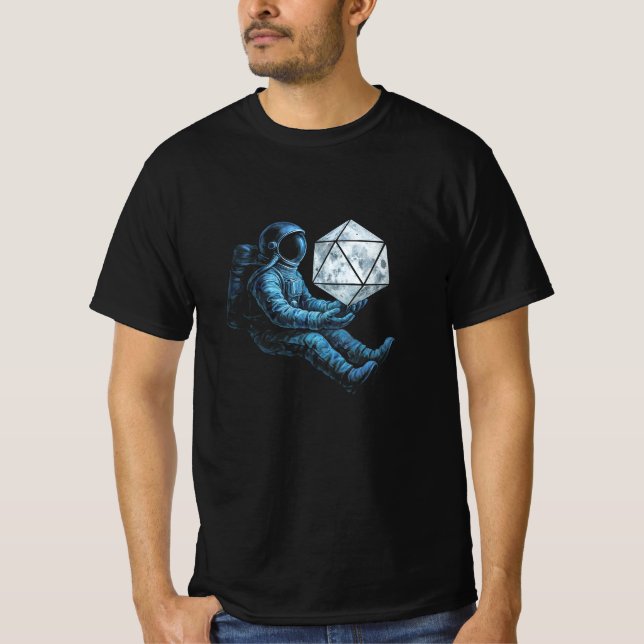 Astronaut mit Mondwürfel T-Shirt (Vorderseite)