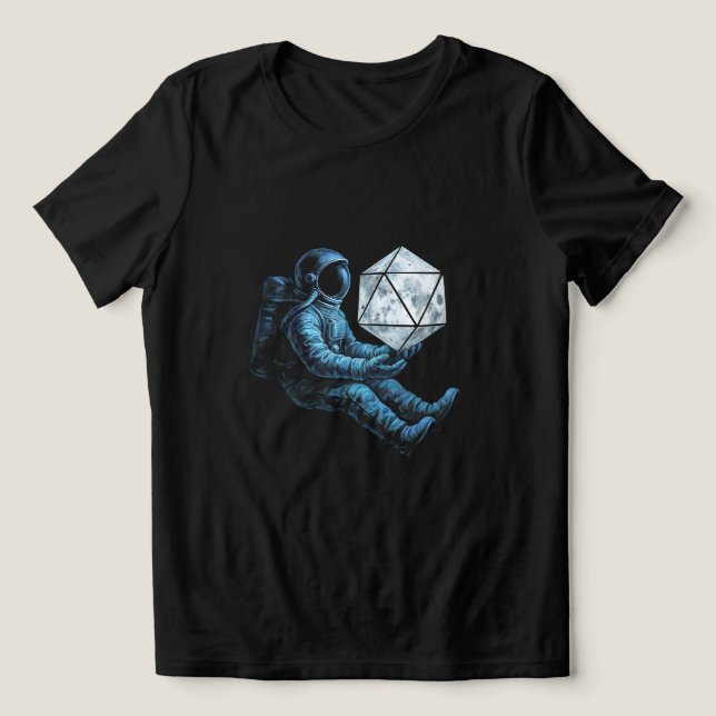 Astronaut mit Mondwürfel Tri-Blend Shirt (Design Vorderseite)
