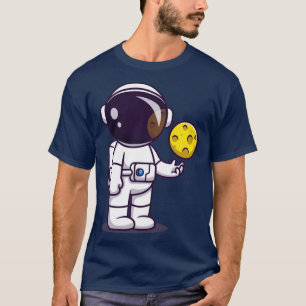 Astronaut mit Moon-Ball-Cartoon T-Shirt