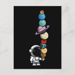 Astronaut mit Planet Scoops Interstellar Eiscreme Postkarte