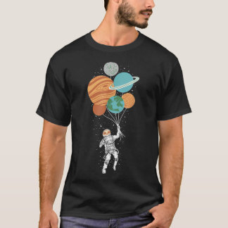 Astronaut mit Planeten in Handgepäck T-Shirt