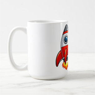 Astronaut mit Raketen Cartoon Weltraum Kunst Kaffeetasse
