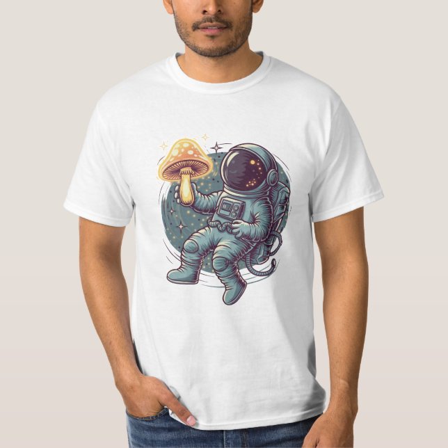 Astronaut mit Raumpilz T-Shirt (Vorderseite)
