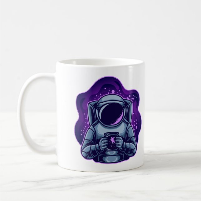 Astronaut mit Schmetterling Kaffeetasse (Links)