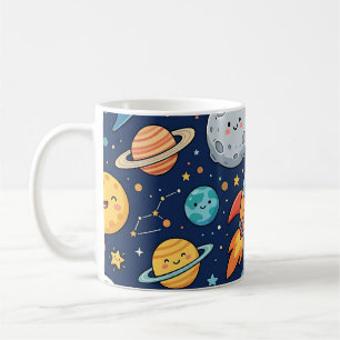 Astronaut Mond Raketen Tasse – Süßes Kinder Muster