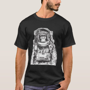 Astronaut Monkey Chimpanzee Kosmonaut Astronomie T-Shirt