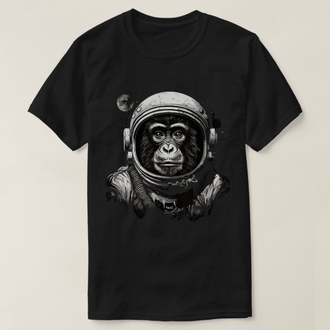 Astronaut Monkey Vintag Space Kosmonaut Travel T-Shirt (Design vorne)
