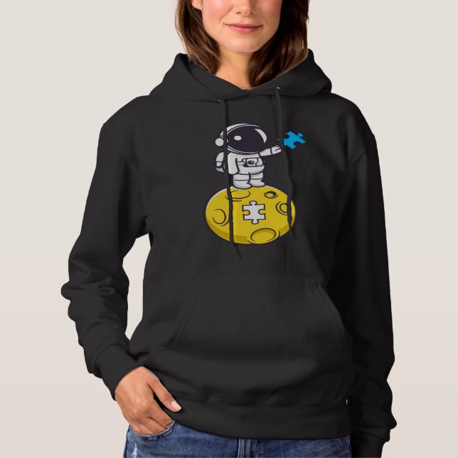 Astronaut Moon Autism Puzzle Autistic Child Autism Hoodie (Vorderseite)