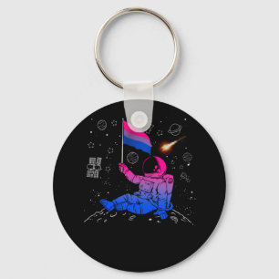 Astronaut Moon Bisexual Flag Space LGBTQ Gay Pride Schlüsselanhänger