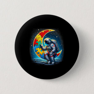 Astronaut Moon Bylloon Autismus Awareness Autistic Button