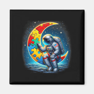 Astronaut Moon Bylloon Autismus Awareness Autistic Magnet