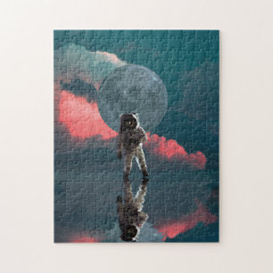 Astronaut Moon Galaxy Universe Planet Abstrakte Ku Puzzle