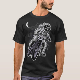 Astronaut Motorrad Ripple XRP-Münze zum Mond Cr T-Shirt