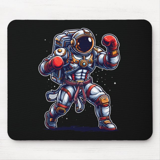 Astronaut Muay Thai Boxen Karate Kickboxen Marti Mousepad (Vorne)