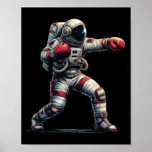 Astronaut Muay Thai Boxen Kickboxen Kinder Herren Poster