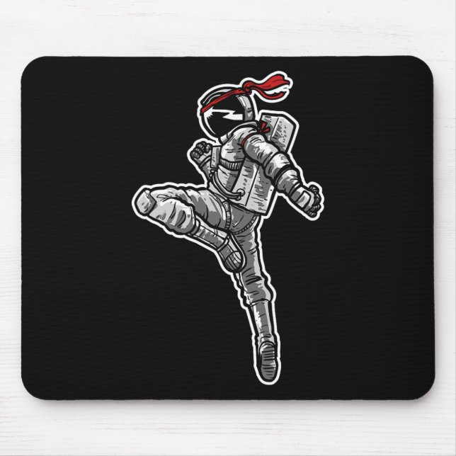 Astronaut Muay Thai Boxing Karate Kickboxing Mousepad (Vorne)