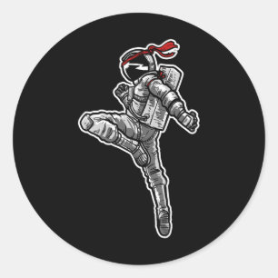 Astronaut Muay Thai Boxing Karate Kickboxing Runder Aufkleber