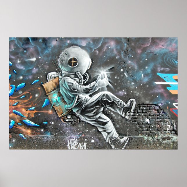 Astronaut Mural in Astoria Queens New York Poster (Vorne)