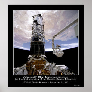 Astronaut Musgrave Hubble Weltraumteleskop Poster
