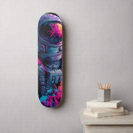 Astronaut Neon Graffiti Art - Limited Edition Skateboard
