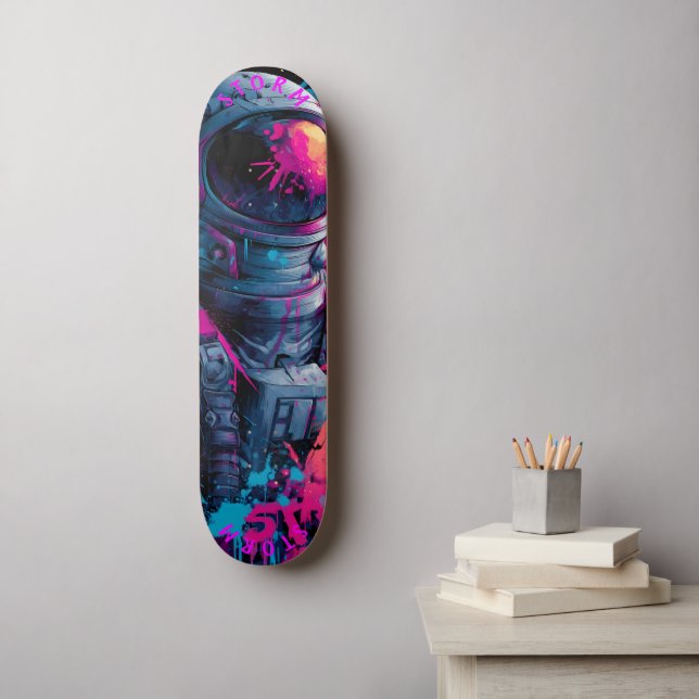 Astronaut Neon Graffiti Art - Limited Edition Skateboard (Wandkunst)