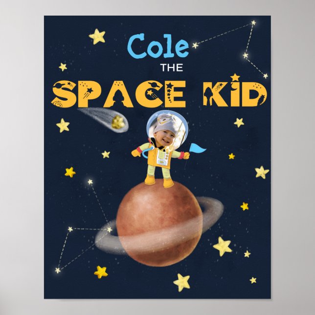 👨 ‍ Astronaut niedlich Space Thema Benutzerdefini Poster (Vorne)