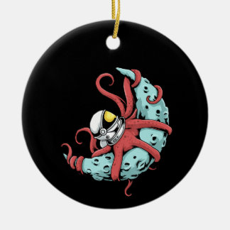 Astronaut Octopus Kraken Tintenfisch Space Astrono Keramik Ornament