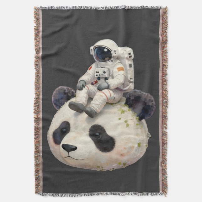 Astronaut on a Space Panda Surreal Weird and Fun Decke (Vorderseite Vertikal)