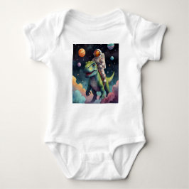 Astronaut on Dino in Space Baby Strampler